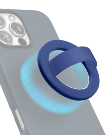 Silicone Magnetic Mount 360 Rotation Finger Smartphone Stand BLUE (Only Ground Shipping)
