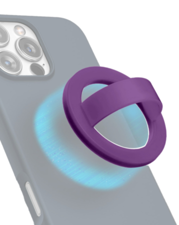 Silicone Magnetic Mount 360 Rotation Finger Smartphone Stand -DARK PURPLE (Only Ground Shipping)