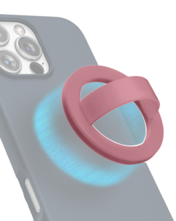 Silicone Magnetic Mount 360 Rotation Finger Smartphone Stand -SAND PINK (Only Ground Shipping)