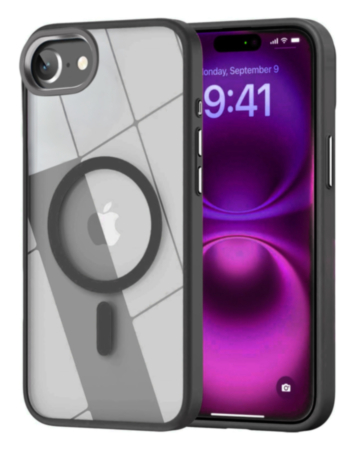 Shiny Magnetic Clear Cases - BLACK for iPhone 7 (Only Ground Shipping)
