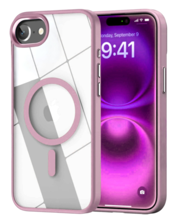Shiny Magnetic Clear Cases - PINK for iPhone 7 (Only Ground Shipping)