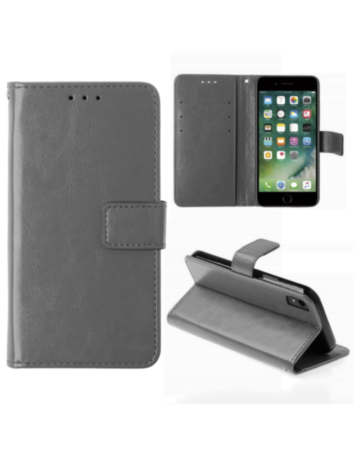 Mini Leather Wallet Case with Card Slot - GRAY for iPhone 8 / 7 (Only Ground Shipping)
