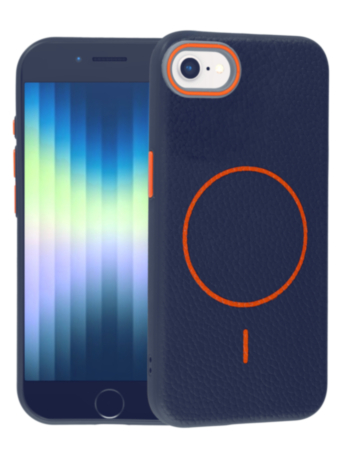 Magnetic Leather Soft Cases - BLUE & ORANGE for iPhone 7 / 8 (Only Ground Shipping)