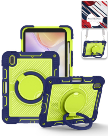 Multi-Functional Rugged Swivel Stand Case with Shoulder Strap (NAVY BLUE) for iPad 10 2022 (10.9") / iPad 11 (A16) (Only Ground Shipping)