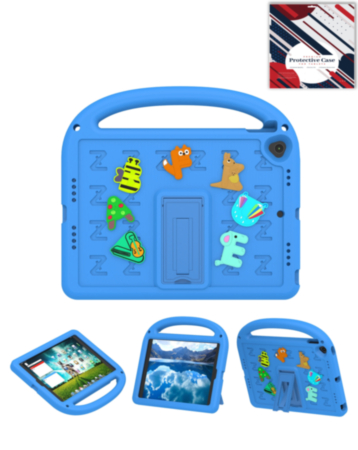 Shockproof Handle Case with Charms (BLUE) for iPad 10.2" (7th / 8th / 9th) (Only Ground Shipping)
