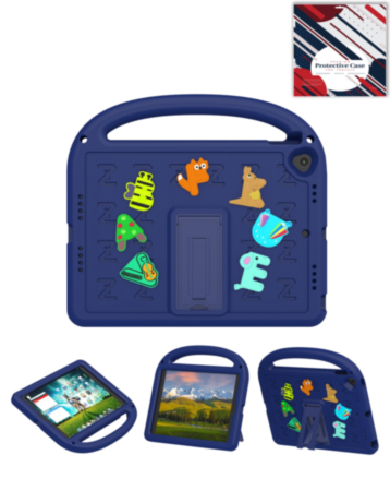 Shockproof Handle Case with Charms (NAVY BLUE) for iPad 10.2" (7th / 8th / 9th) (Only Ground Shipping)