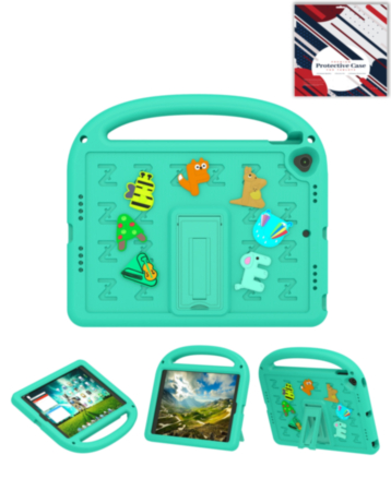 Shockproof Handle Case with Charms (GREEN) for iPad 10.2" (7th / 8th / 9th) (Only Ground Shipping)