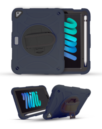 Hand Adjustable Heavy Duty Case with Shoulder Strap - DARK BLUE for iPad 10.2" (7th / 8th / 9th) / Air 3 / Pro 10.5 (Only Ground Shipping)
