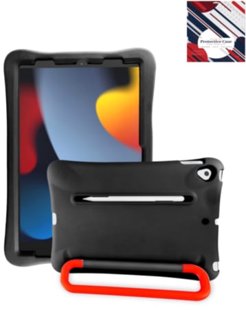 Kids Shockproof Tablet Case with Rotating Handle Stand (BLACK) for iPad 10.2" (7th / 8th / 9th) / Air 3 / Pro 10.5 (Only Ground Shipping)