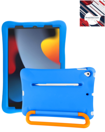 Kids Shockproof Tablet Case with Rotating Handle Stand (BLUE) for iPad 10.2" (7th / 8th / 9th) / Air 3 / Pro 10.5 (Only Ground Shipping)