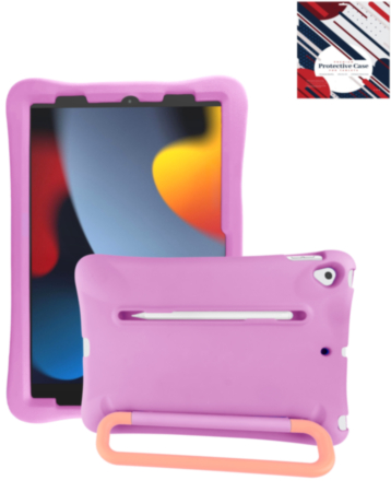 Kids Shockproof Tablet Case with Rotating Handle Stand (PURPLE) for iPad 10.2" (7th / 8th / 9th) / Air 3 / Pro 10.5 (Only Ground Shipping)