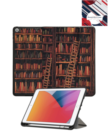 Old Style Notebook Design Case - Library for iPad 10.2" (7th / 8th / 9th) / Air 3 / Pro 10.5 (Only Ground Shipping)