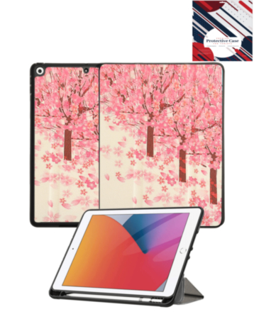 360 Degree Rotating Swivel Stand Case - CHERRY BLOSSOMS for iPad 10.2" (7th / 8th / 9th) / Air 3 / Pro 10.5 (Only Ground Shipping)