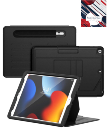 Magnetic Multi-Layers Protective Case with Pen Holder - BLACK for iPad 10.2" (7th / 8th / 9th) / Air 3 / Pro 10.5 (Only Ground Shipping)
