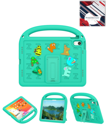 Shockproof Handle Case with Charms (GREEN) for iPad 10 2022 (10.9") / iPad 11 (A16) (Only Ground Shipping)