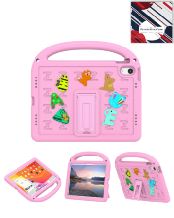 Shockproof Handle Case with Charms (PINK) for iPad 10 2022 (10.9") / iPad 11 (A16) (Only Ground Shipping)