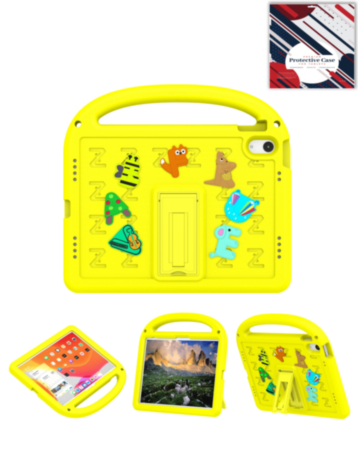 Shockproof Handle Case with Charms (YELLOW) for iPad 10 2022 (10.9") / iPad 11 (A16) (Only Ground Shipping)