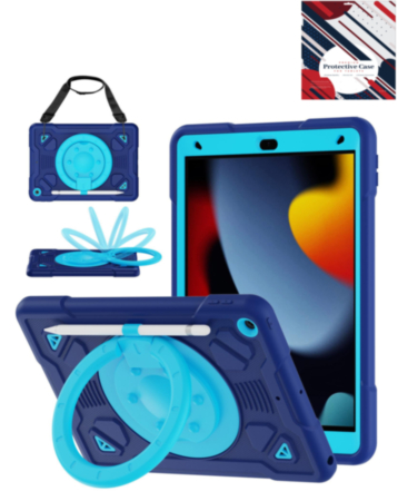 Shockproof Heavy Duty Stand Case with Pen Slot - NAVY BLUE for iPad 10.2" (7th / 8th / 9th) / Air 3 / Pro 10.5 (Only Ground Shipping)