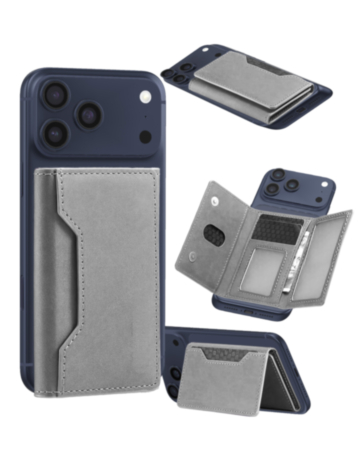 Universal Magnetic Leather Wallet (GRAY) (Only Ground Shipping)