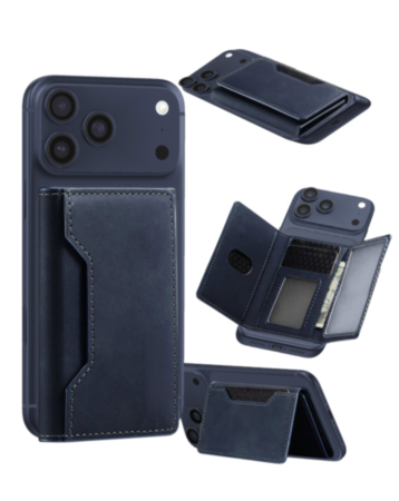 Universal Magnetic Leather Wallet (NAVY BLUE) (Only Ground Shipping)