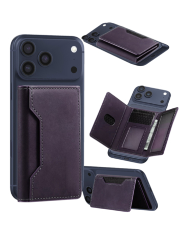 Universal Magnetic Leather Wallet (PURPLE) (Only Ground Shipping)