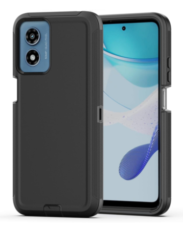 Heavy Duty Case for Moto G Play 4G (2024) (BLACK) (Only Ground Shipping)