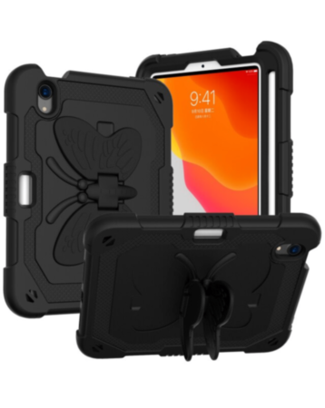 Protective Butterfly Stand Desing Case - BLACK for iPad Mini 6 / 7 (A17 Pro) (Only Ground Shipping)