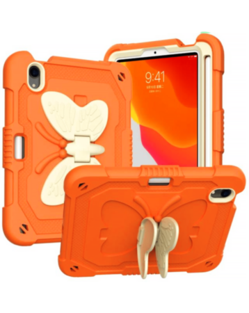 Protective Butterfly Stand Desing Case - GREAM ORANGE for iPad Mini 6 / 7 (A17 Pro) (Only Ground Shipping)