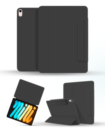 Smart Full Body Magnet Cover - BLACK for iPad Mini 6 / 7 (A17 Pro) (Only Ground Shipping)