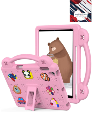 Shockproof Handle Case - PINK for iPad Mini 6 / 7 (A17 Pro) (Only Ground Shipping)