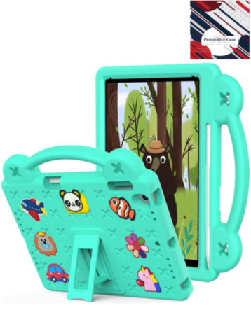 Shockproof Handle Case - GREEN for iPad Mini 6 / 7 (A17 Pro) (Only Ground Shipping)