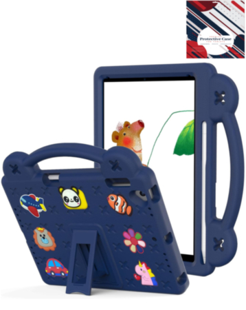 Shockproof Handle Case - NAVY BLUE for iPad Mini 6 / 7 (A17 Pro) (Only Ground Shipping)