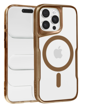 Glossy & Transparent Magnetic Case - DESERT GOLD for iPhone 12 / 12 Pro (Only Ground Shipping)
