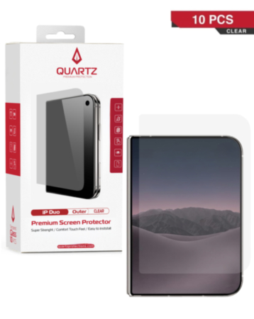 QUARTZ Outer Clear Tempered Glass for iPhone Duo (Pack of 10)