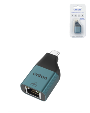 Onten USB-C to Ethernet Adapter (100mbps) (Only Ground Shipping)