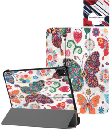Old Style Notebook Design Case - BUTTERFLY for iPad Air 13 2024 / Pro 12.9 (3rd / 4th / 5th / 6th) (Only Ground Shipping)