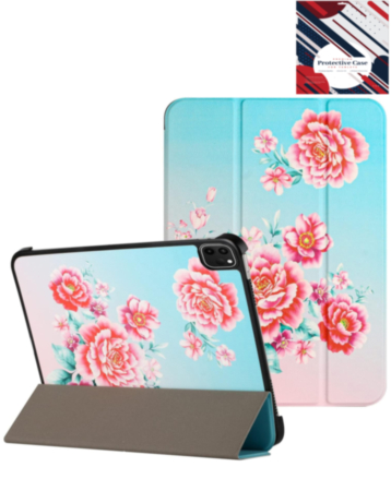 Old Style Notebook Design Case - ROSE for iPad Air 13 2024 / Pro 12.9 (3rd / 4th / 5th / 6th) (Only Ground Shipping)