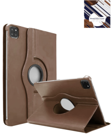 360 Degree Rotating Swivel Stand Case - BROWN for iPad Pro 13 (7th / 2024) (Only Ground Shipping)