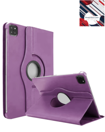 360 Degree Rotating Swivel Stand Case - PURPLE for iPad Pro 13 (7th / 2024) (Only Ground Shipping)