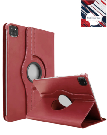360 Degree Rotating Swivel Stand Case - RED for iPad Pro 13 (7th / 2024) (Only Ground Shipping)