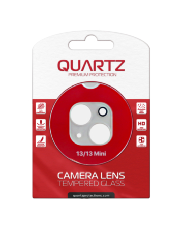 Purchase the Quartz Clear Back Camera Tempered Glass for iPhone 13 and 13 Mini.

