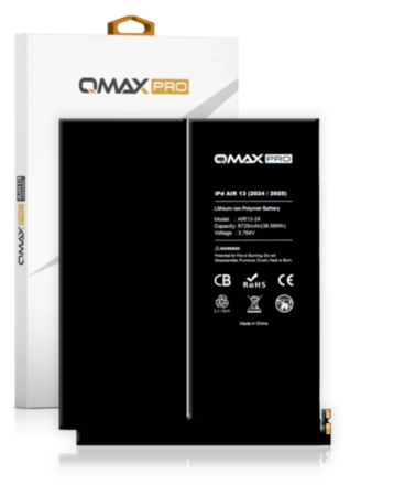 QMAX Replacement Battery for iPad Air 13 (2024 / 2025 / 2026) (9720 mAh) (Only Ground Shipping)