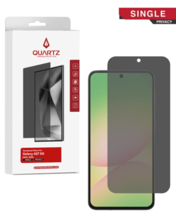 QUARTZ Privacy Tempered Glass for Galaxy A57 5G (A576 / 2026) (Single Pack)