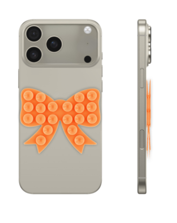 Fashion Bow Beads Silicone Suction Cup Phone Holder - ORANGE (Only Ground Shipping)