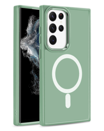 Galaxy S23 Hard PC Rear / Soft TPU Wireless Charging Case - LIGHT GREEN (Only Ground Shipping)