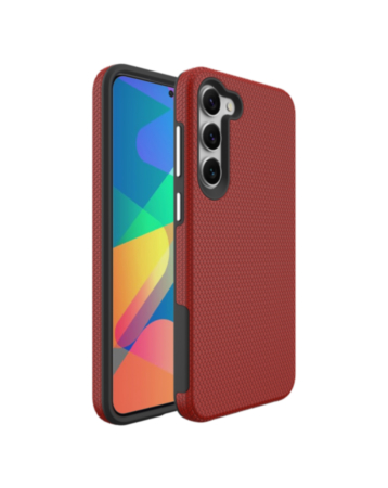 Galaxy S23 FE Shock Absorption Protective Dual Layer Case - RED (Only Ground Shipping)