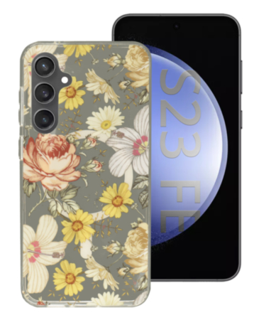 Galaxy S23 FE Wireless Charging Case - YELLOW FLOWERS (Full Bottom Close) (Only Ground Shipping)