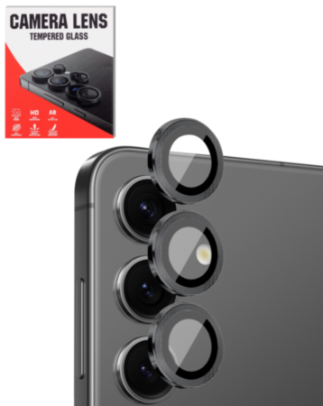 Camera Lens Protector with Metal Ring for Galaxy S24 (Onyx Black)