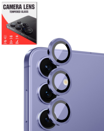 Camera Lens Protector with Metal Ring for Galaxy S24 (Cobalt Violet)