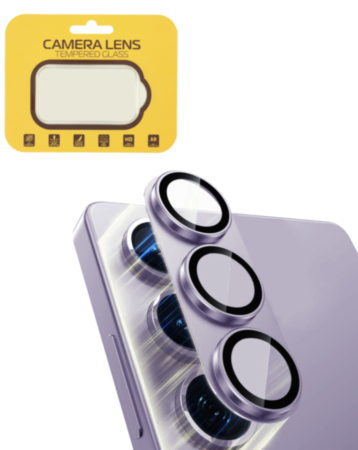 Metal Camera Lens Protector with Tempered Glass for Galaxy S24 (Cobalt Violet)